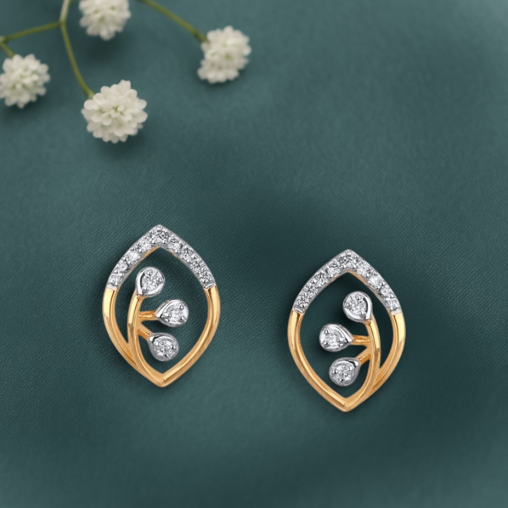 Marquise Frame Diamond Stud Earrings