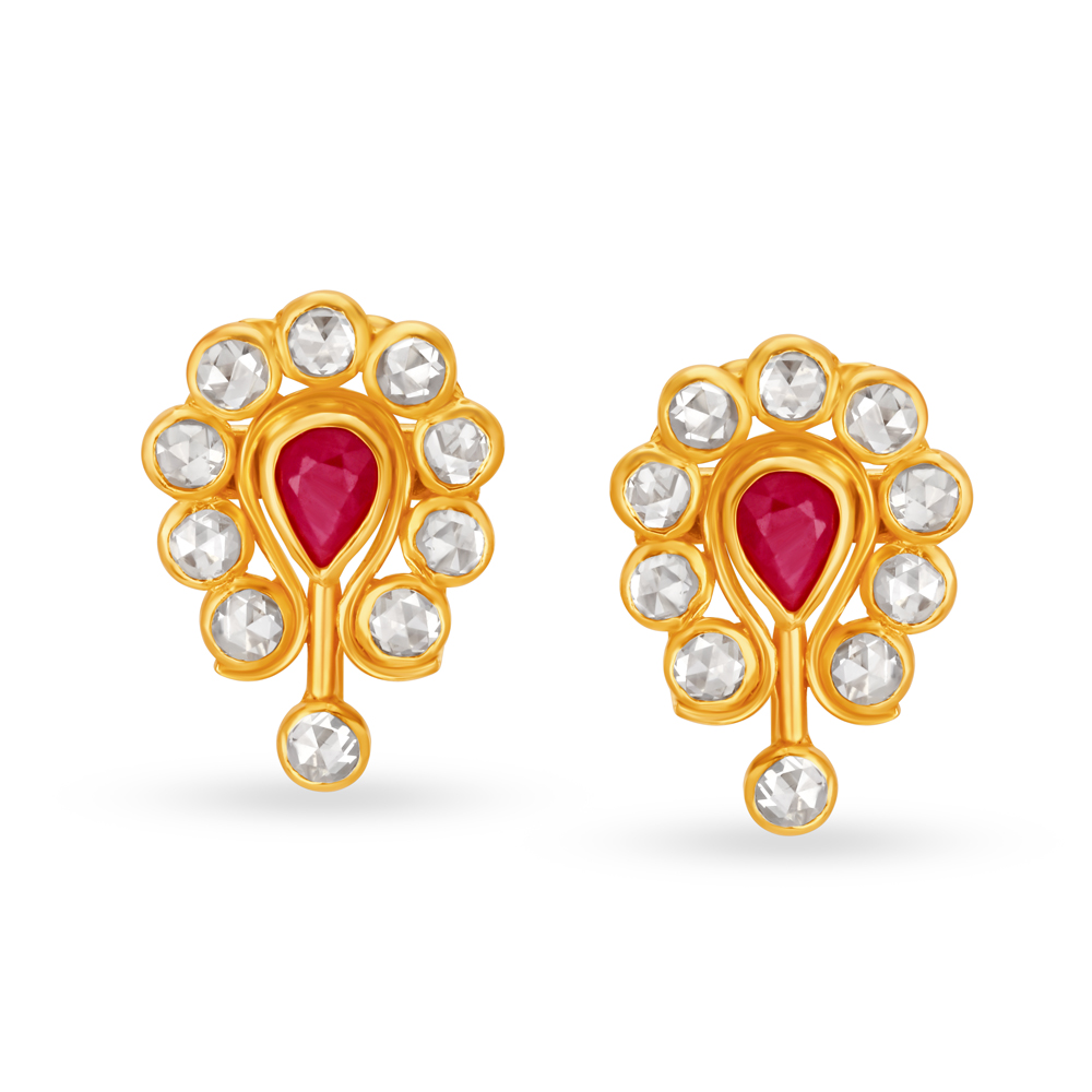 Mesmerising Gold Stud Earrings
