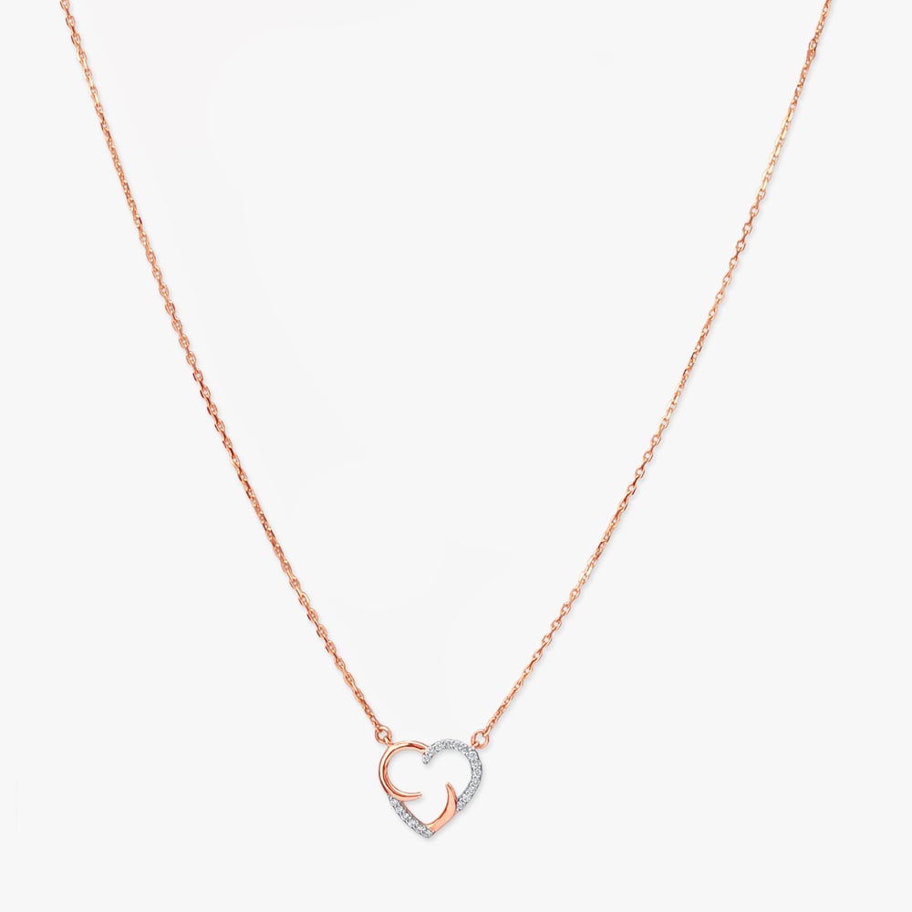 Blooming Heartbeat Diamond Pendant with Chain