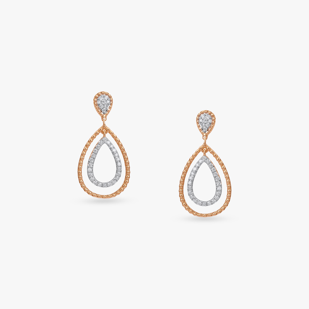 Gleaming Teardrop Diamond Drop Earrings