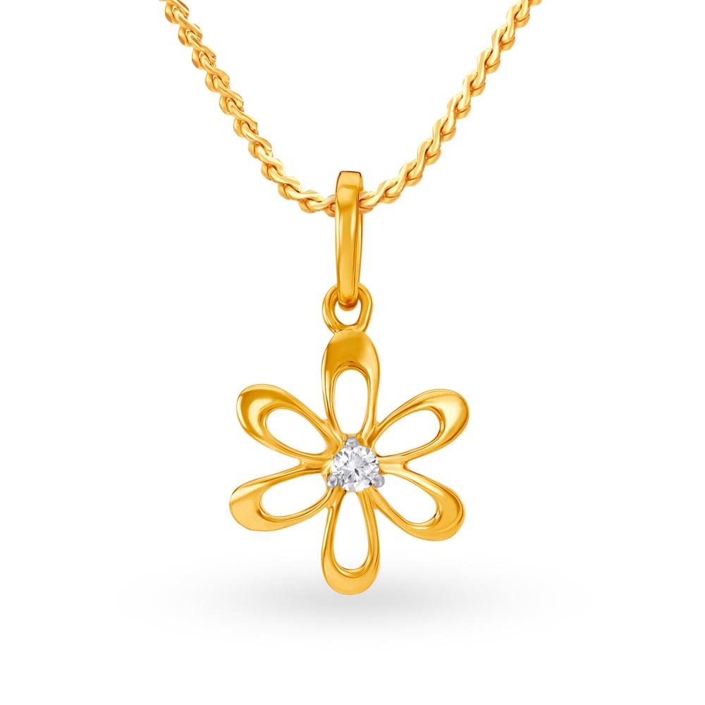 Cute Floral Diamond Pendant