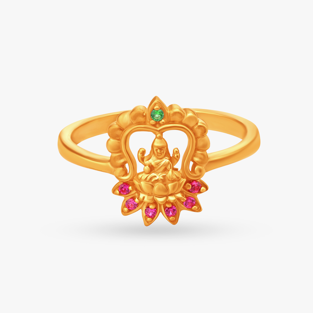 Floral Gold Finger Ring