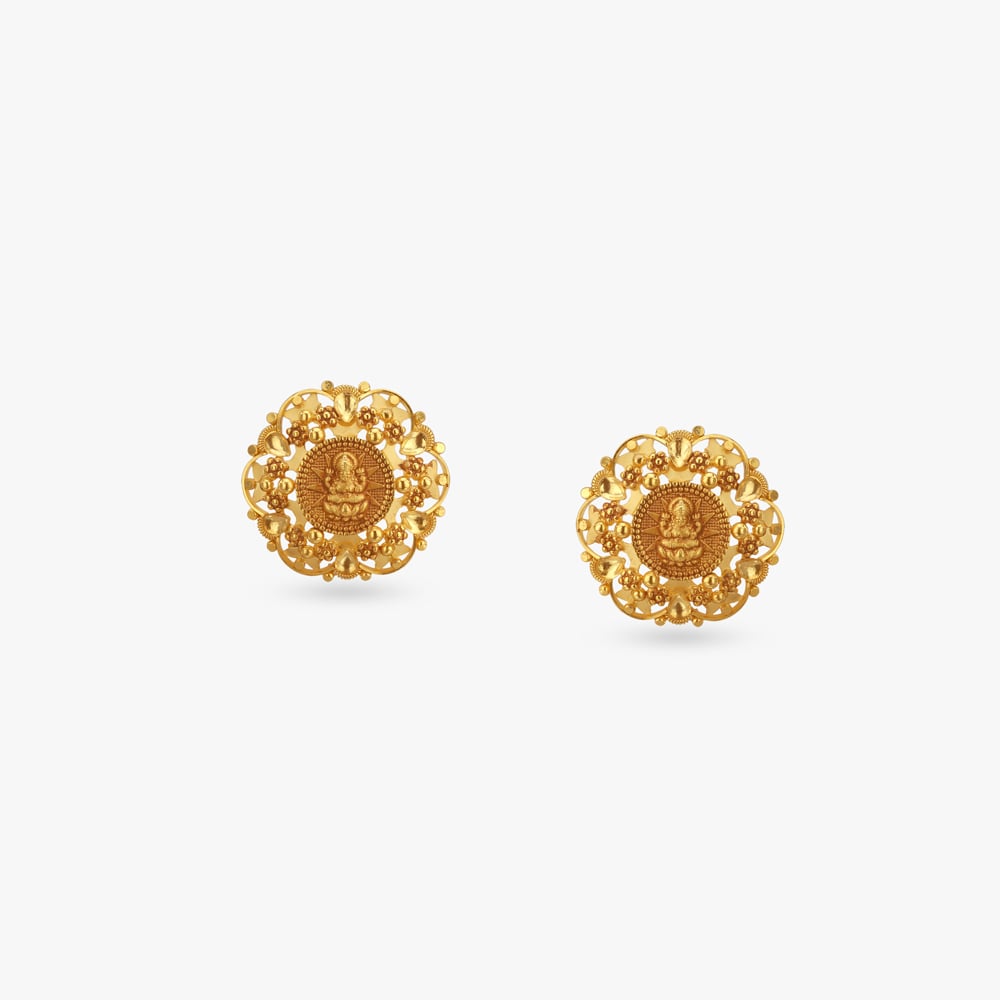 Radiant Blessings Gold Stud Earrings