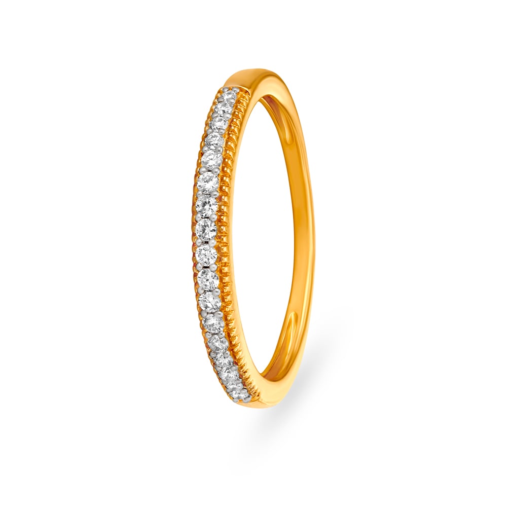 Sleek Band Style Diamond Finger Ring