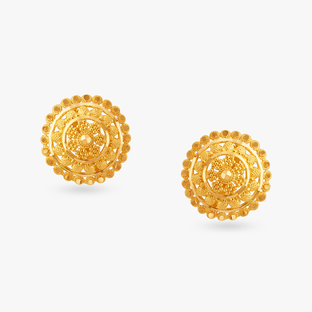Golden Charms Stud Earrings