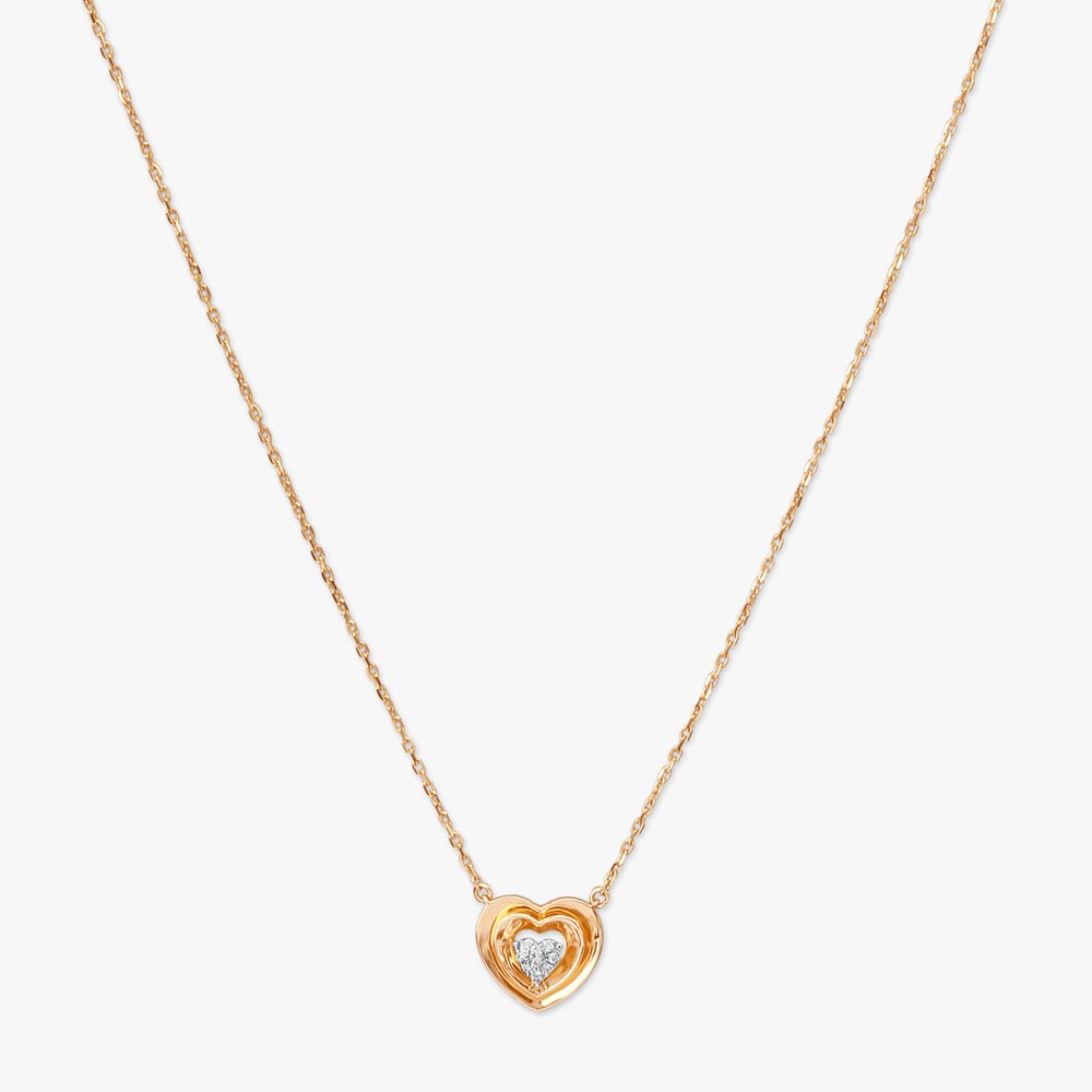 Heartline Charm Diamond Pendant with Chain