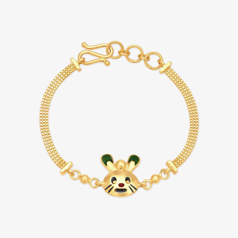 Adorable Yellow Gold Bunny Bracelet