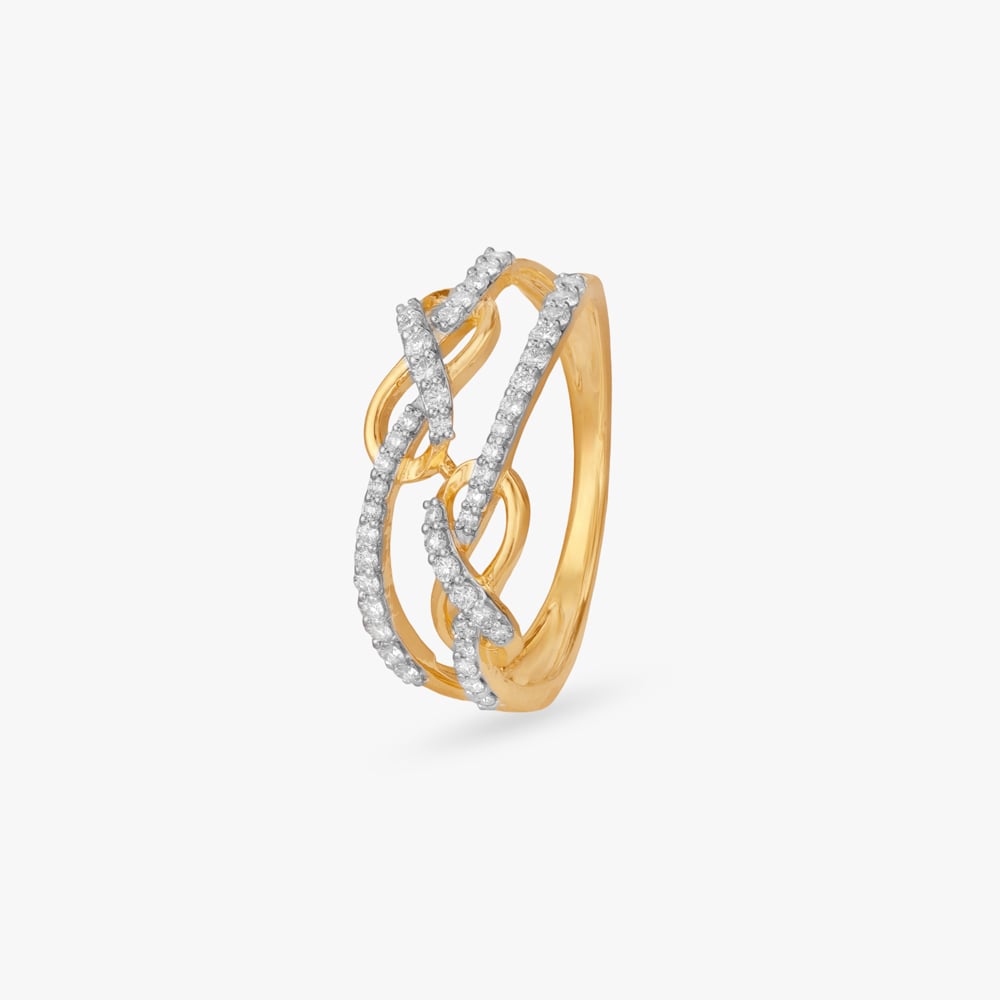 Infinity Knot Diamond Finger Ring