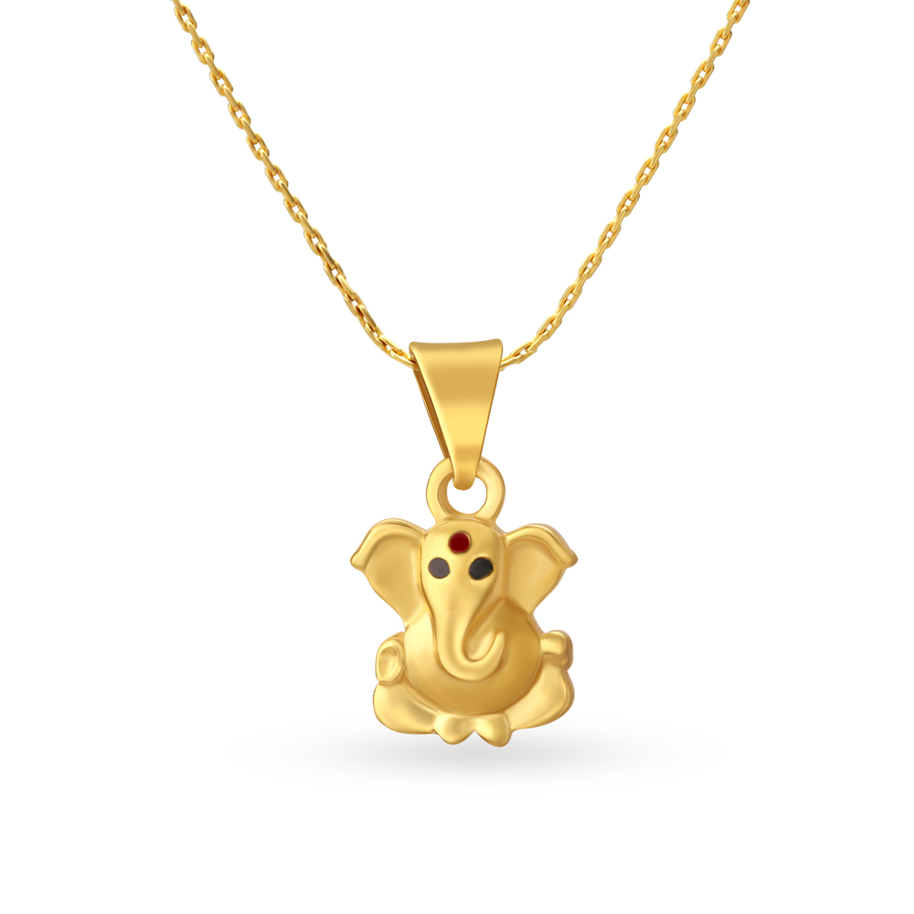Divine Lord Ganesha Gold Pendant