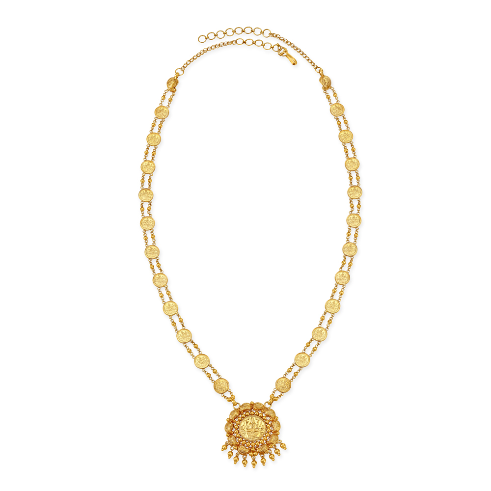 Auspicious Yellow Gold Goddess Lakshmi Haaram