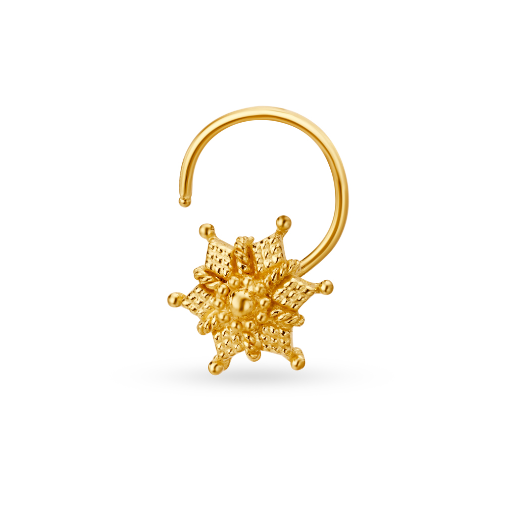 Dainty Gold Nose Pin for the Bengali Bride