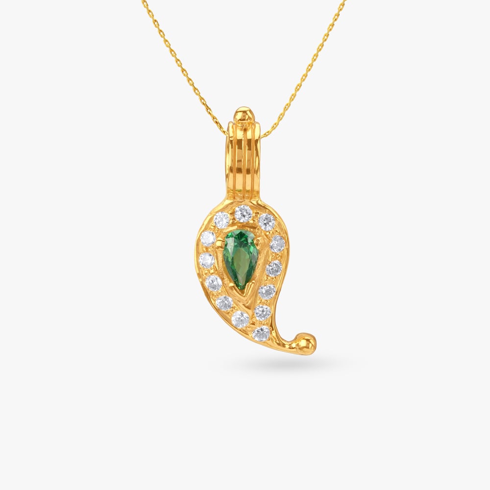 Emerald Bloom Mango Kasu Pendant
