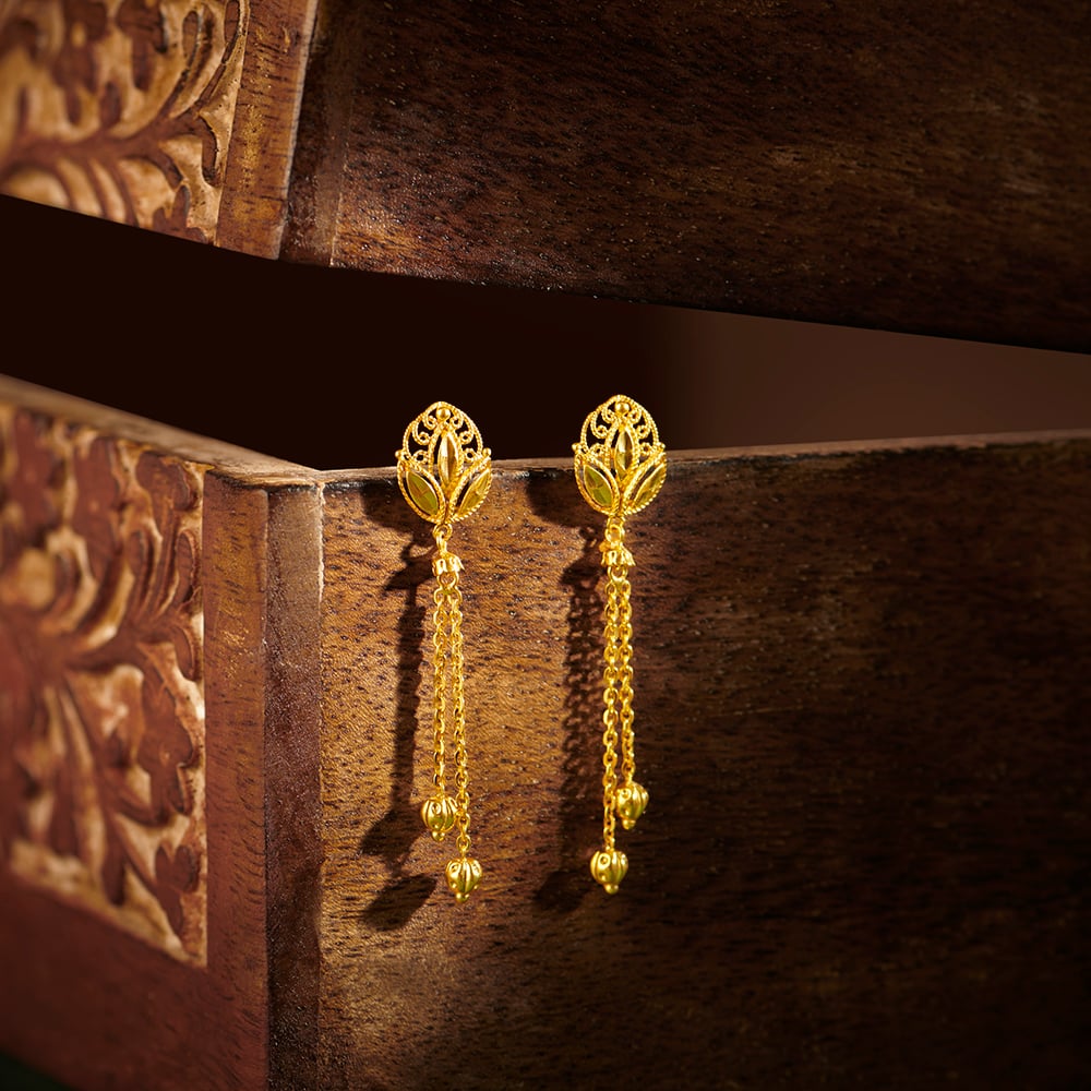 Trendy Floral Drop Earrings