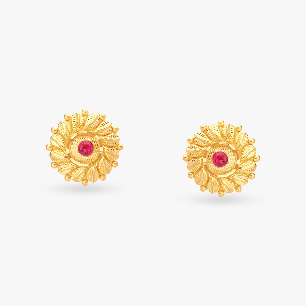 Graceful Gold Stud Earrings