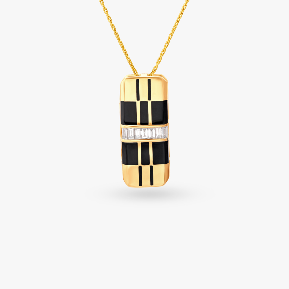 Geometric Charm Diamond Pendant for Men