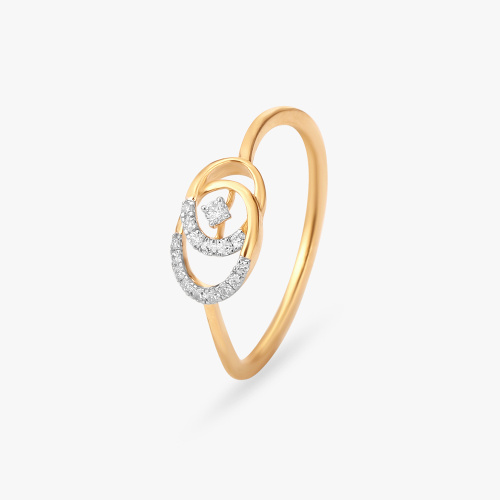 Symmetric Loops Diamond Ring