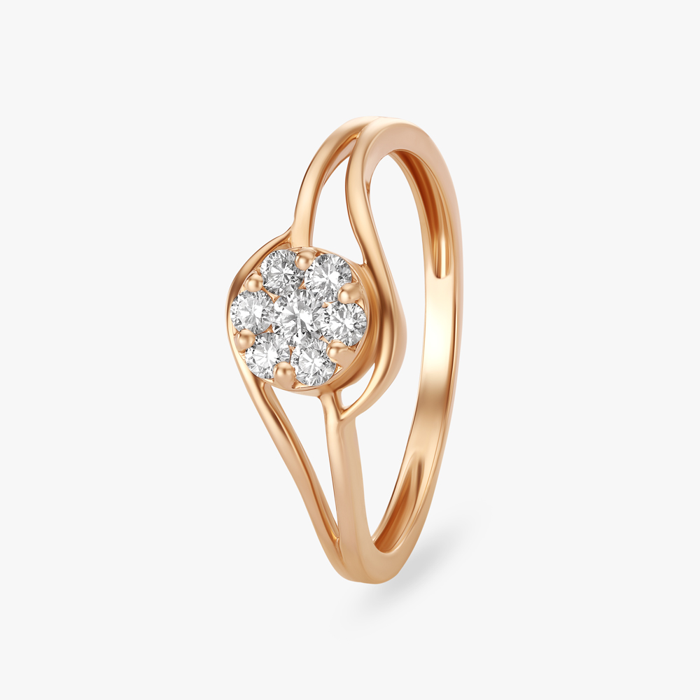 Curved Diamond Finger Ring