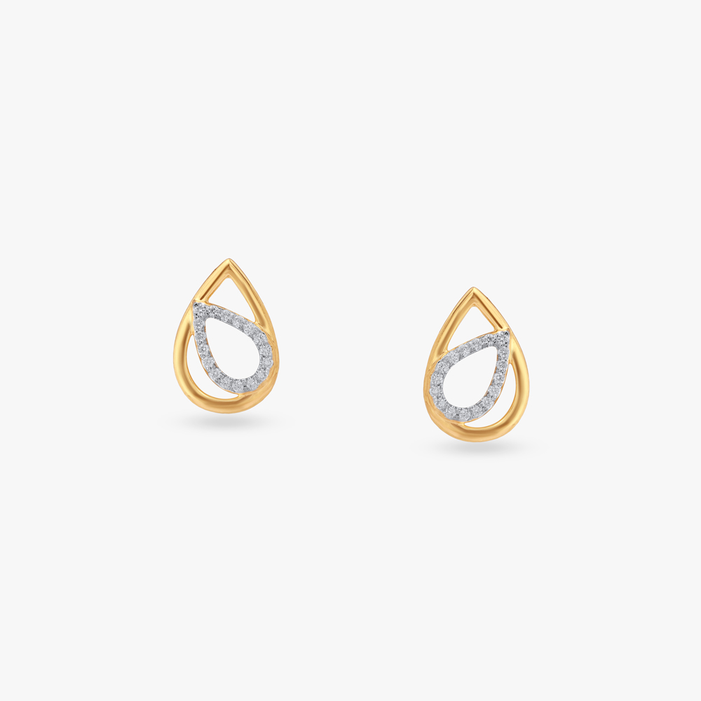 Gracefall Sparkle Diamond Stud Earrings
