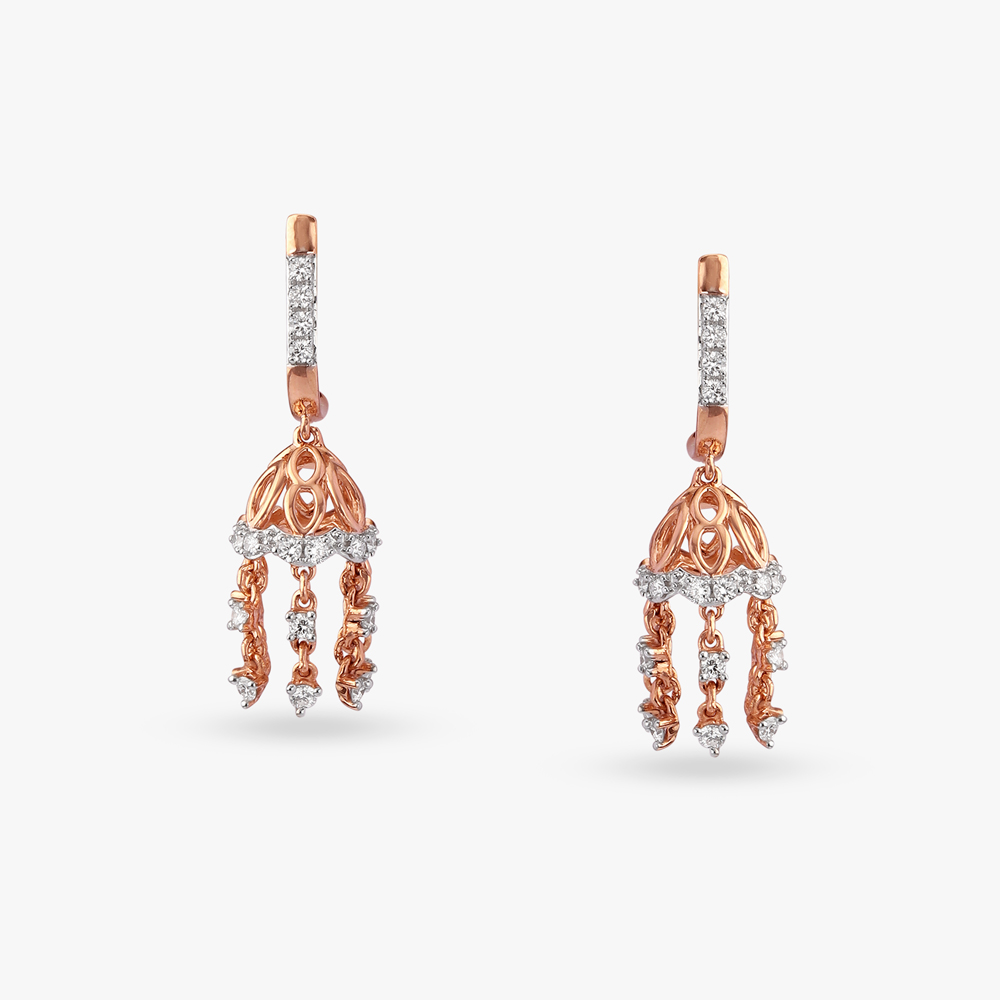 Baroque Diamond Drop Earrings
