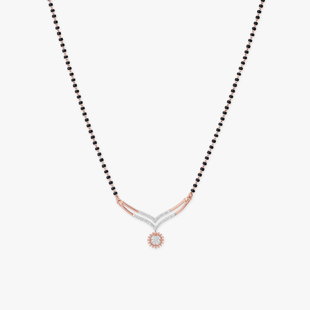 Sunbeam Curve Diamond Mangalsutra