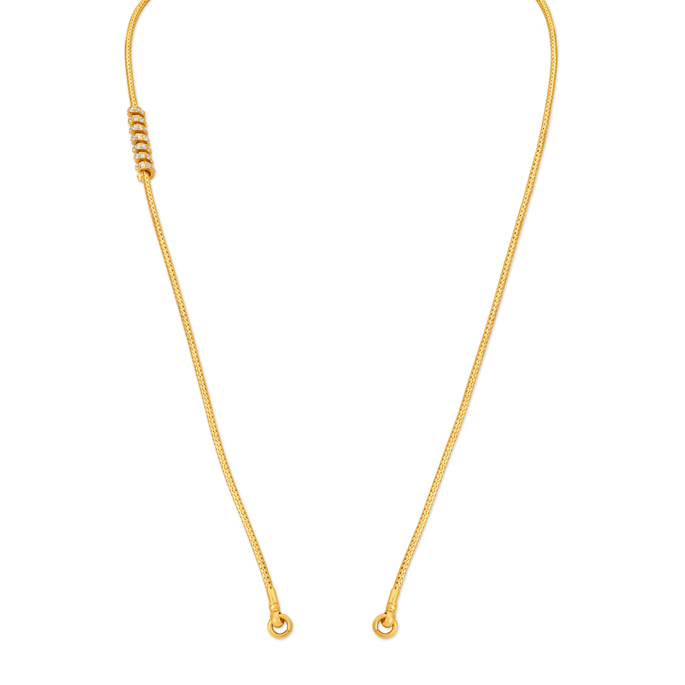 Stone Studded Enamel Gold Chain