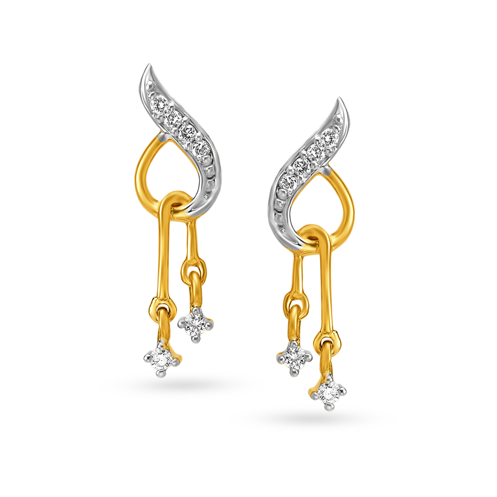 Illuminating Gold and Diamond Drop Earrings