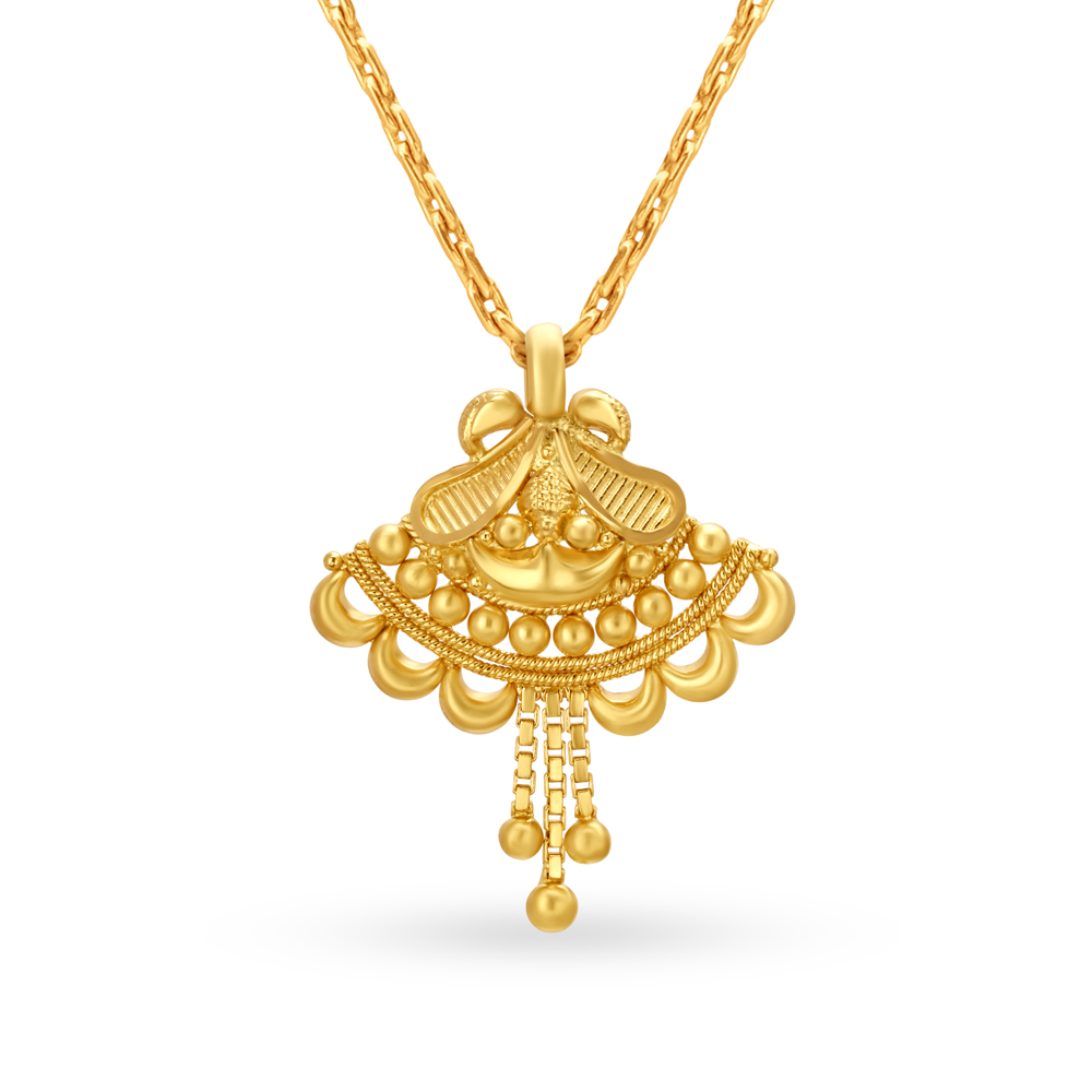 Traditional 22 Karat Yellow Gold Beaded Pendant