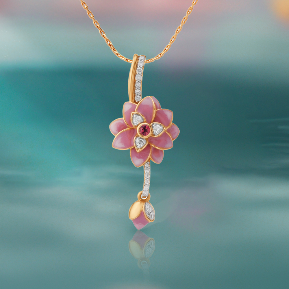Enchanted Petal Diamond Pendant