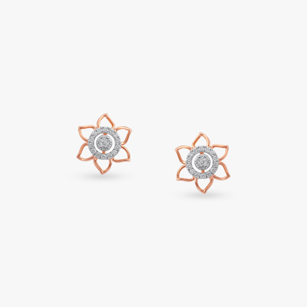 Divine Orbit Diamond Stud Earrings