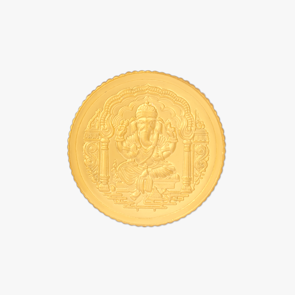 10 gram 24 Karat Gold Coin with Ganesha Motif