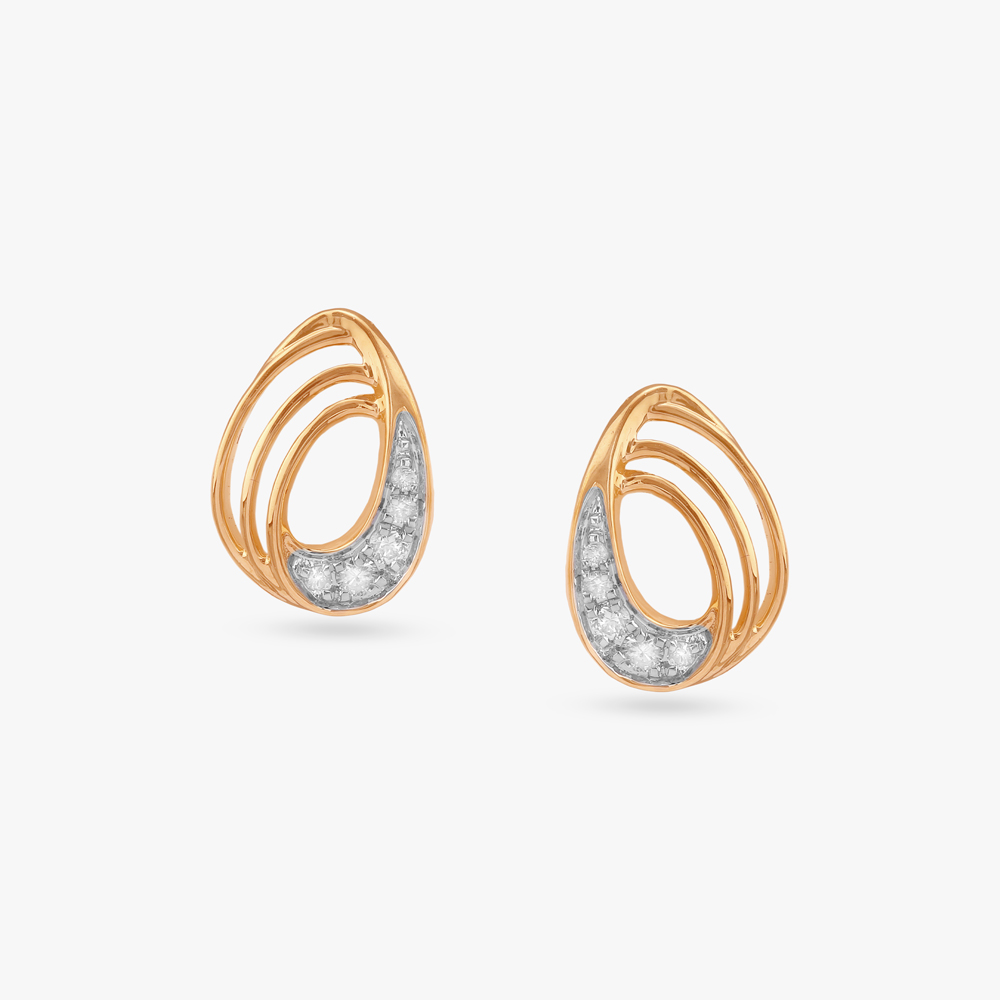Whirl Light Diamond Stud Earrings
