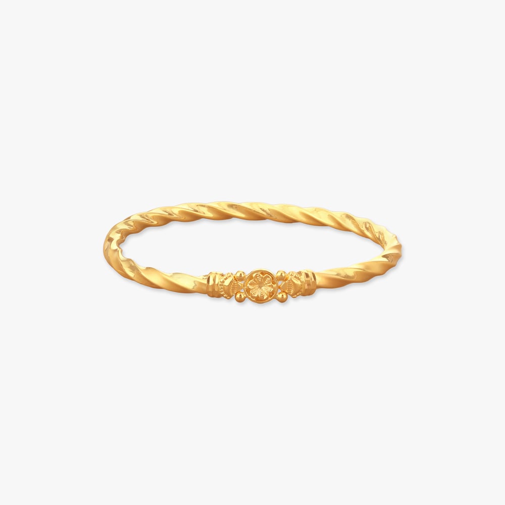 Floral Axis Gold Bangle