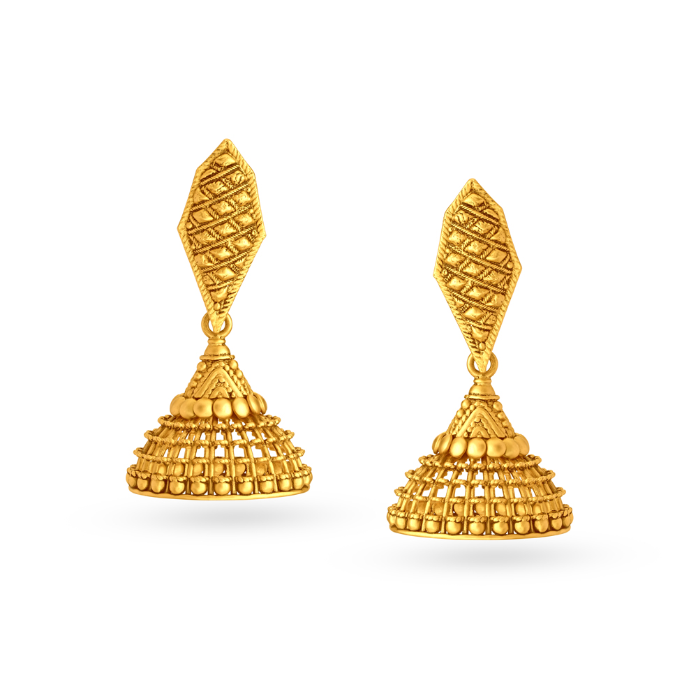 

Ornate Dazzling Gold Jhumkas