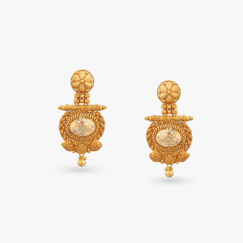 Regal Opulence Gold Drop Earrings