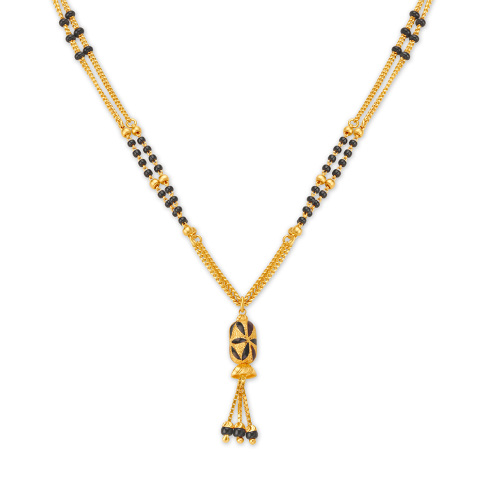 

Dual Chain Floral Motif Gold Mangalsutra