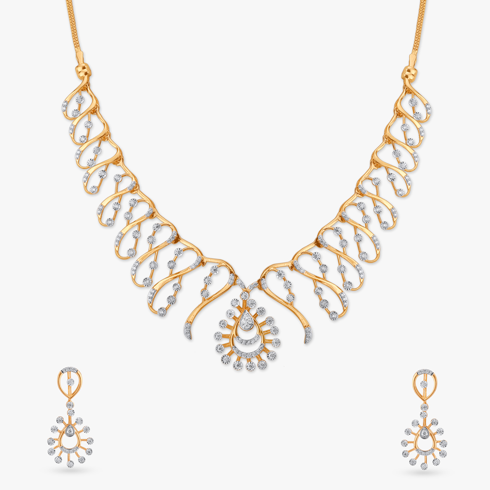Regal Bloom Diamond Necklace Set