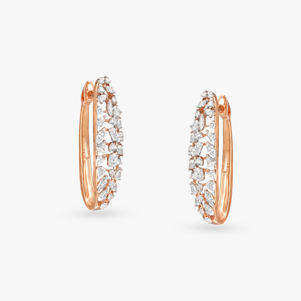 Starlit Diamond Hoop Earrings