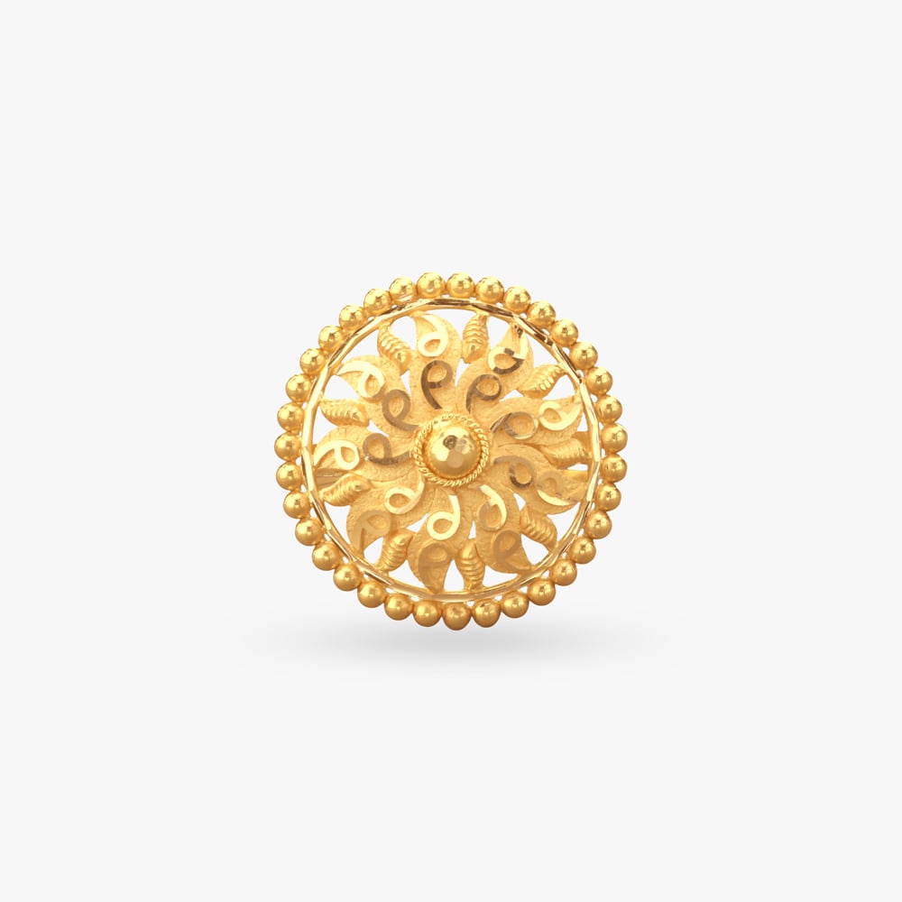 Paisley Orbit Gold Ring