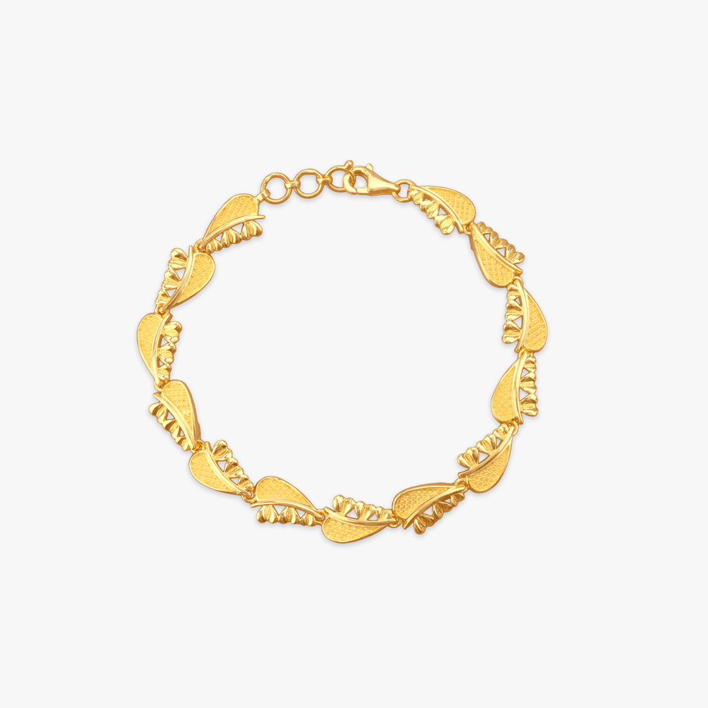 Ruffle Leaf Gold Bracelet