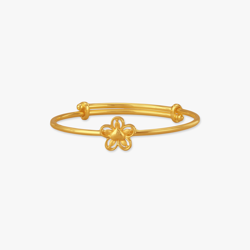 Tiny Bloom Gold Bangle for Kids
