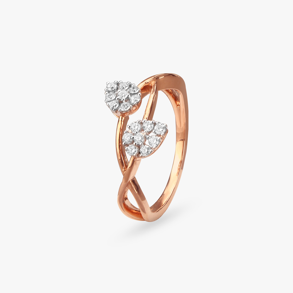 Whispering Leaves Diamond Finger Ring