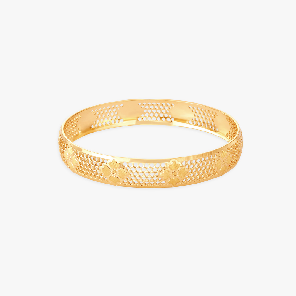Honeycomb Gold Bangle
