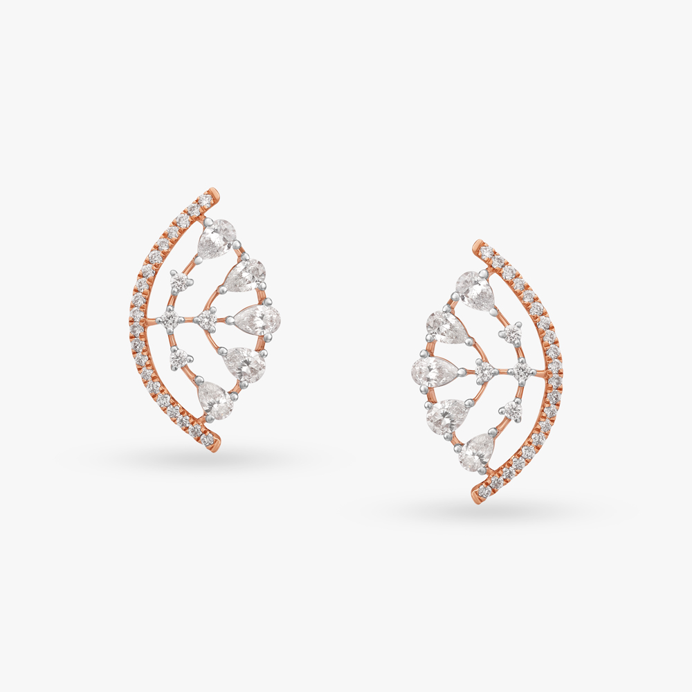 Modern Grace Diamond Stud Earrings