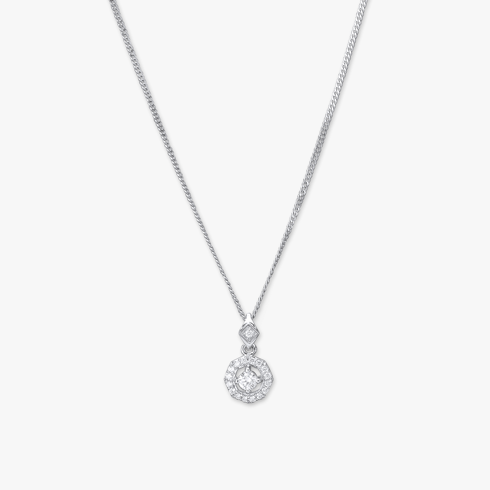 

Hexagonal Glamour Diamond Pendant with Chain
