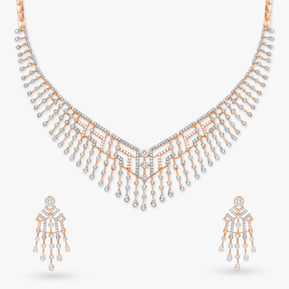 Majestic Sparkles Natural diamond Necklace Set