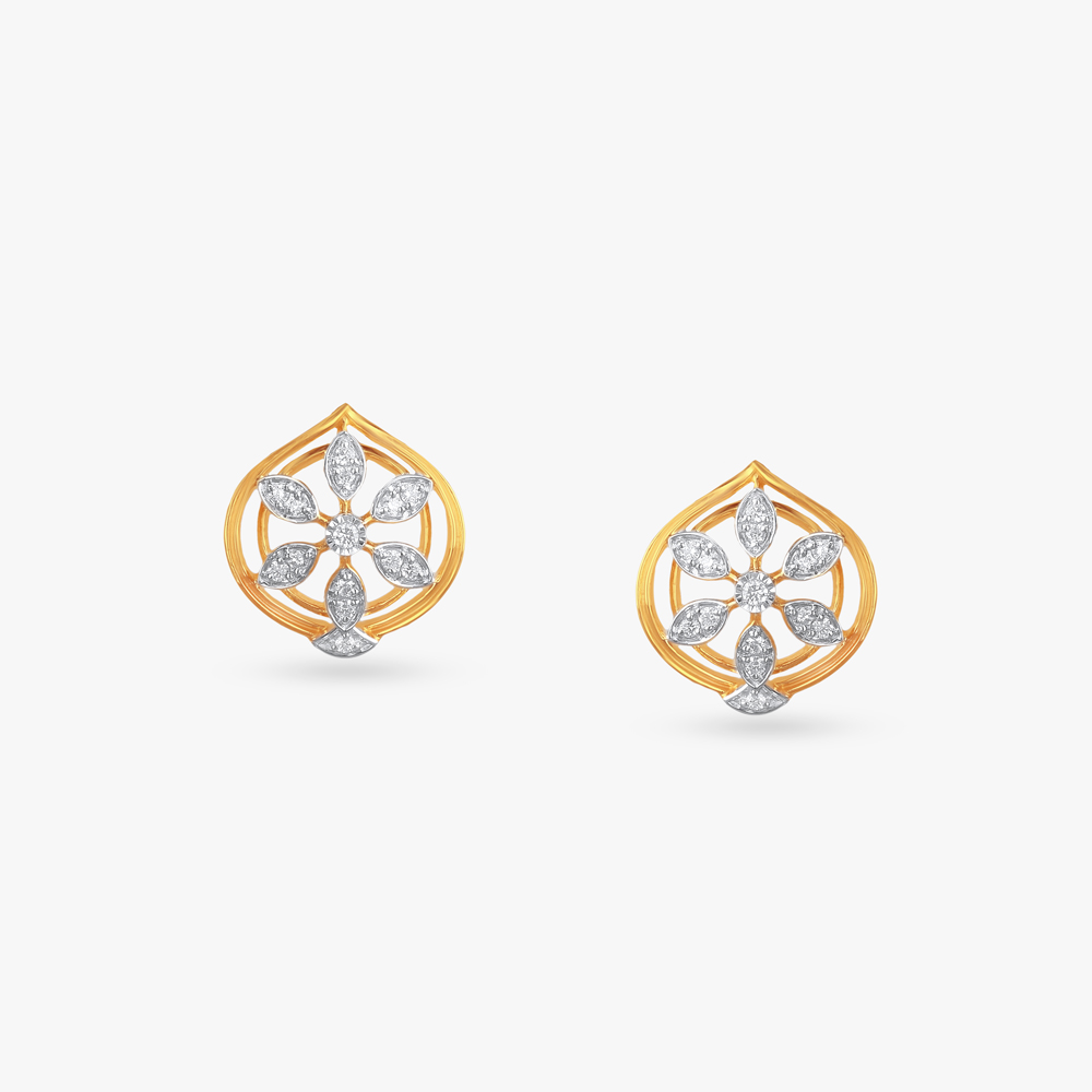 Petal Prism Diamond Stud Earrings