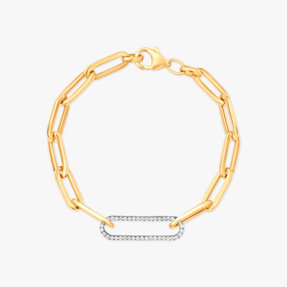 Brilliant Linkage Gold & Diamond Bracelet