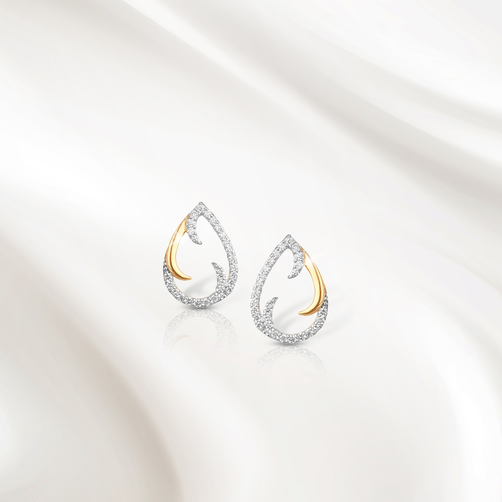 Ripple Dazzle Diamond Stud Earrings