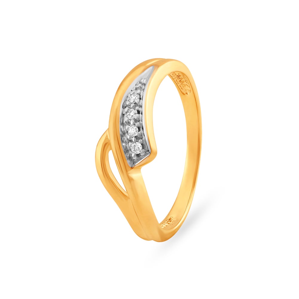Wave Diamond Finger Ring