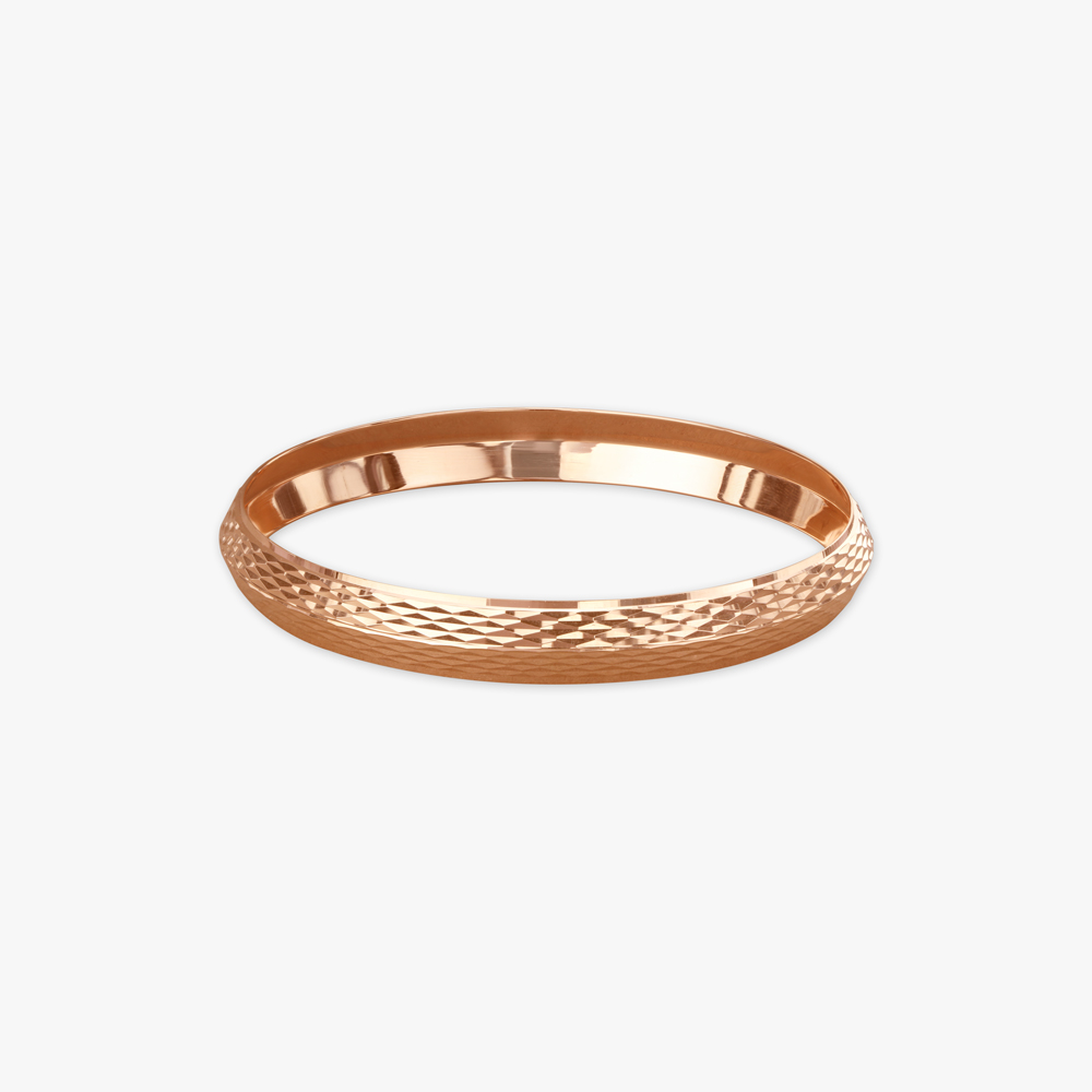 Sleek Textured Gold Kada for Men